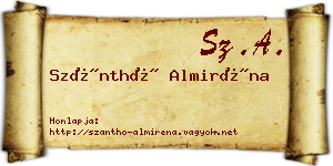 Szánthó Almiréna névjegykártya